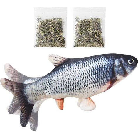 Cataire Jouets de Poisson Interactif pour Chats, 30 cm Réaliste en Peluche Simulation Électrique Poisson, Rechargeable La Santé Flop Poissons Chat Jouet Chew Bite Fournitures Pour Chat Kitty Chaton (1/5)