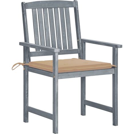 Maison Exclusive - Sedie da Giardino con Cuscini 8 pz in Massello di Acacia Grigie