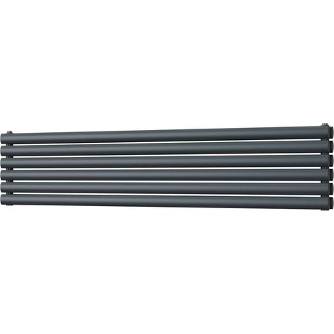 Omeara Axis - Anthracite Horizontal Radiator H348mm x W1600mm Double Panel