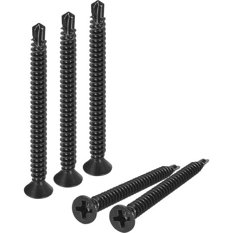 50pcs 8 x 2" Feuille Métal Vis Noir Oxyde 410 Inox Acier (1/5)