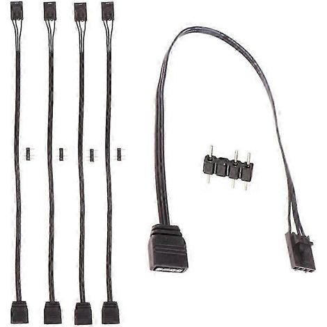 Câble adaptateur RGB 4 broches vers ARGB standard 3 broches 5 V pour Corsair, 25 cm (1/5)