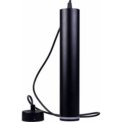 LAMPADARIO A SOSPENSIONE CILINDRICO IN ALLUMINIO NERO CON ATTACCO GU10 - DESIGN MODERNO E MINIMALISTA PER INTERNI IDEALE PER CUCINA SOGGIORNO UFFICIO E STUDIO (1/5)