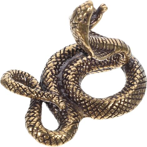 Retro Brass Snake Figurine, Vintage Desk Decoration (1/5)