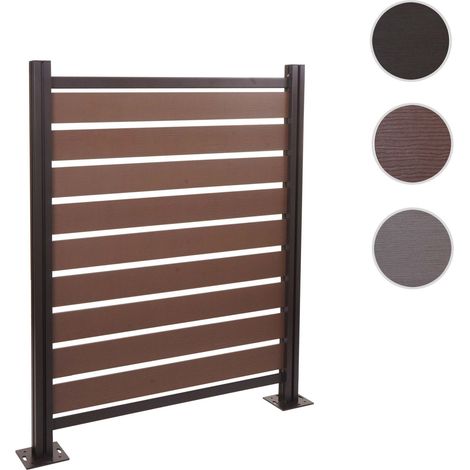 Clôture pour poubelles en aluminium HWC-K57 - élément de base habillage pour poubelles - aspect bois extensible 130x110x6cm - a (1/5)
