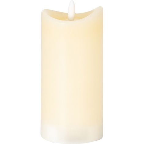 Luxe Collection Natural Glow 2.75x6 Melted LED Candle - Plastic - L7 x W7 x H15 cm - Cream