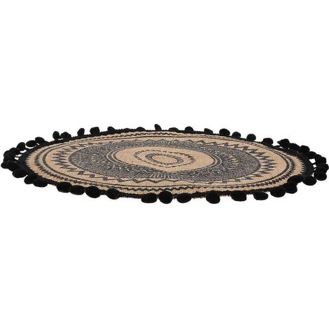 Joli set de table pour la maison, 1 pièce, tapis isolant tissé noir (1/5)