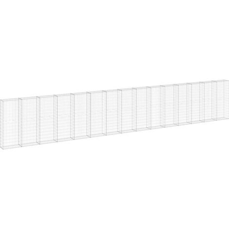 Gabbione con Copertura in Acciaio Zincato 900x30x150 cm vidaXL