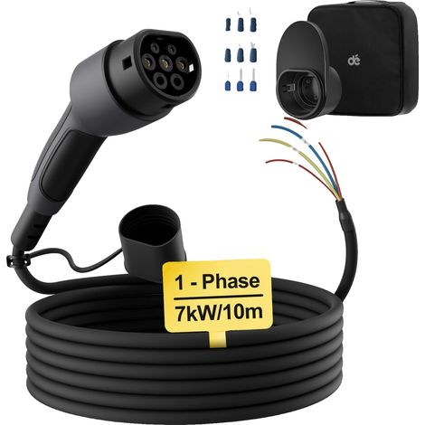 Câble de Charge pour Véhicule Électrique, Puissance de 7kW, Classe IP55, Plusieurs Options de Longueur (1/2)