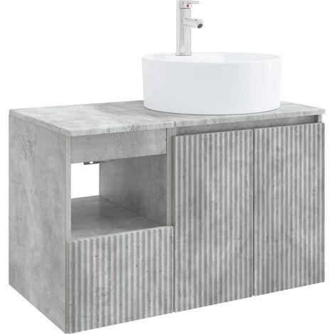 Bathroom Furniture Set 2 pcs Concrete Grey Engineered Wood vidaXL (1/5)