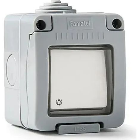 Pulsador timbre superficie estanco IP55 Famatel 19038