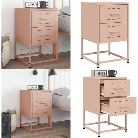 Nachttisch Rosa 36x39x60,5 cm Stahl - Industrielles Design - Nachttisch - Rosa Nachttisch - Schreibtisch - Beistelltisch - Home & Living (1/5)