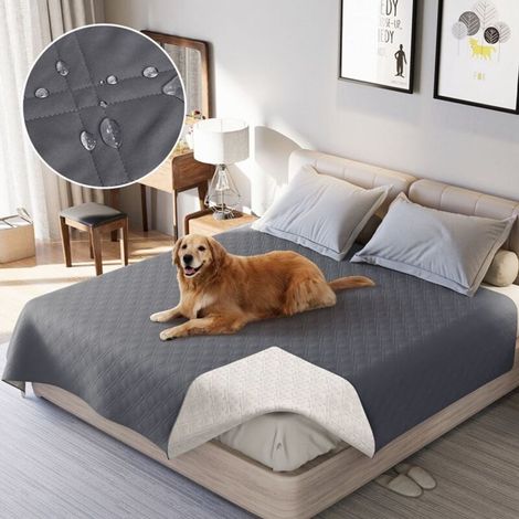 Hundedecke,Hundematte,208208cm,Imperméable Matelassé Bettüberwurf,Couettes Recouvrir un Canapé Lit Couvertures (gris)