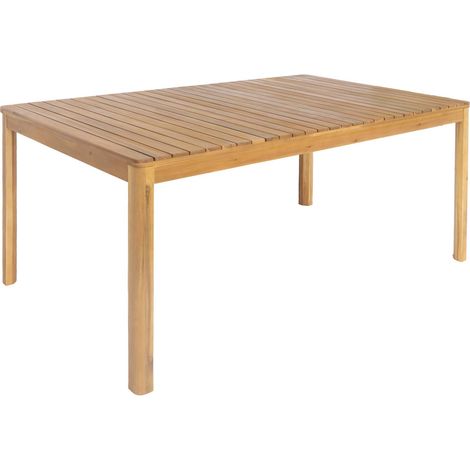 8-seater acacia wooden garden table with rounded corners Natural 160x90x75 cm - Senora