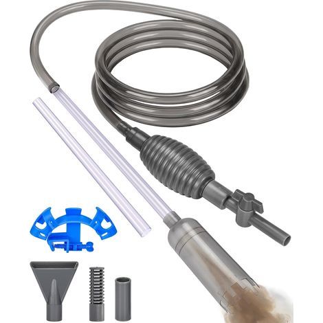 Aquarium Siphon, 3 Meter Hose, 70cm Rigid Tube, On/Off Valve, Sand Protection Filter, Gravel Cleaning (1/5)