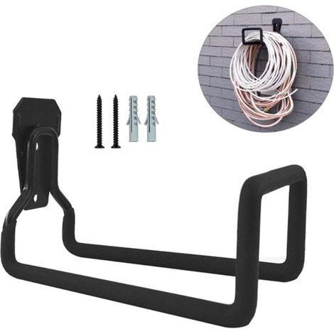 Robuster Gartenschlauchhalter aus Metall, Wandhalterung mit Schlauchaufroller, geeignet für die Gartenschlauchaufbewahrung, schwarz, 1er-Pack