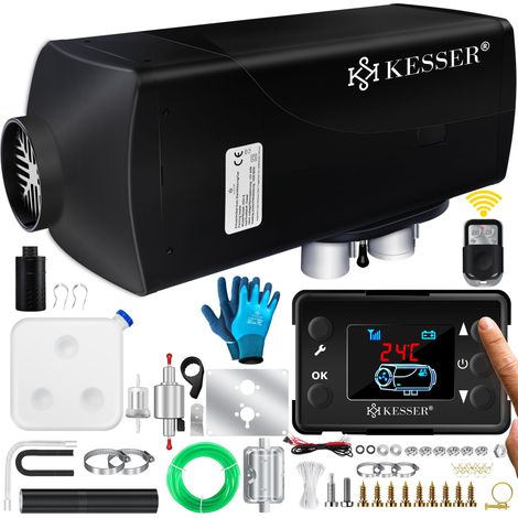 KESSER® Standheizung 5 & 8KW für Diesel Diesel-Heizung mit LCD-Display und Fernbedienung Lufterhitzer mit Schalldämpfer für Auto PKW LKW Wohnmobil Schwarz / 8KW (1/5)