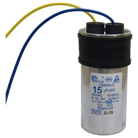 [Deux condensateurs d'origine] Condensateurs de démarrage CBB65 15UF 450V pour machines à laver entièrement automatiques, adaptés au démarrage des moteurs des machines à laver Haier, Midea et autres.