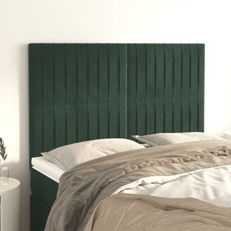 Tête de lit Vert foncé 144 x 5 x 118/128 cm Velours vidaXL (1/5)