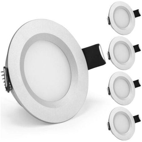 Plafonnier encastré LED 12V trou 58 - 65mm 3W 6000k ip65 pour camping - car, bateau, caravane, Van, yacht, blanc froid - lot de (1/5)