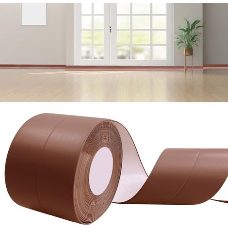 Plinthe Souple Autoadhésive 6m Marron Plinthe PVC Adhesive 19x19mm Bande d'étanchéité Autocollante Salle de Bain Imperméable Flexible Ruban Autocollante pour Les Plans de Travail Cuisine Salon (1/5)