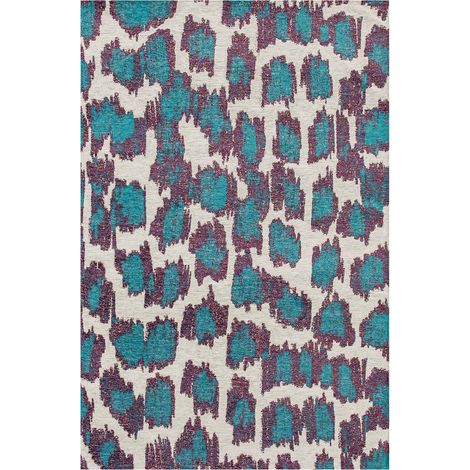 Tapis ikat bleu duck jacquard antidérapant intérieur extérieur - 140 x 200 cm (1/5)