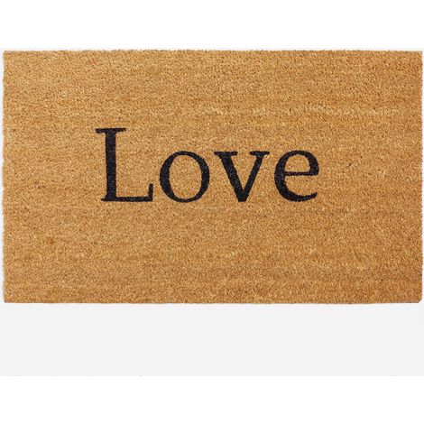 Rutschfeste Kokos-Fußmatte für den Eingangsbereich Love (1/4)