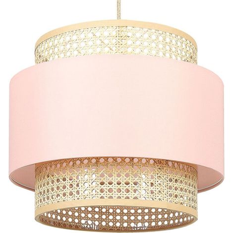 Hängeleuchte YUMURI Rattan Pfirsichrosa