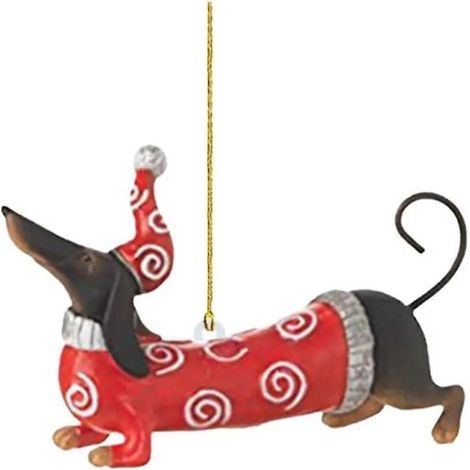Suspensions décoratives de sapin de Noël en forme de chien, ornements suspendus pour maison, décorations de fête, cadeaux de Noël et Nouvel An, accessoires d'intérieur festifs (1/4)