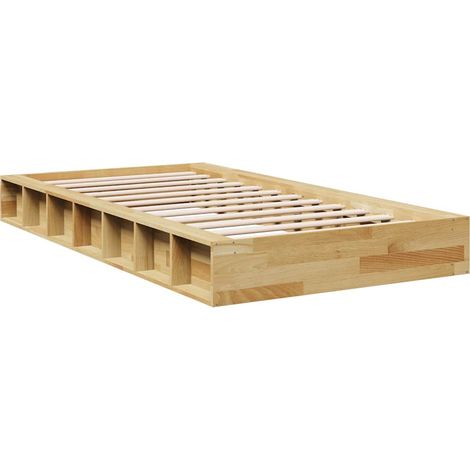 vidaXL Cadre de lit sans matelas 90x200 cm bois massif de chĂȘne (1/5)