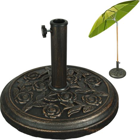 Round Umbrella Parasol Base Stand Patio Parasol Canopy Holder Outdoor (1/5)