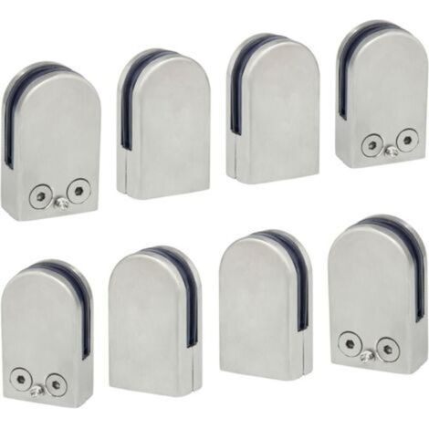 8 PCS(6-8mm) Glass Clamp 304 Stainless Steel Glass Holder Clamp Clip Flat Handrail Window Balustrade Adjustable Staircase (1/5)