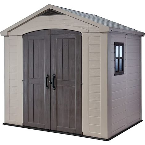 Keter Factor 8 x 6ft Double Door Outdoor Shed - Beige/Brown (1/5)