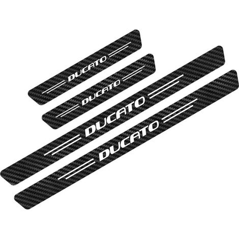 (Noir Blanc,pour DUCATO) 4 pièces autocollants de seuil de porte de voiture pour Fiat 124SPIDER ABARTH ALBEA CRONOS DOBLO DUCATO MOBI SEDICI STILO TIPO TORO UNO accessoires automobiles (1/3)