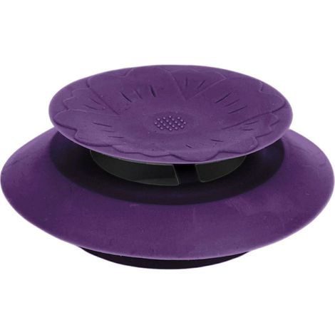 Lila Spülbeckenstöpsel aus flexiblem Silikon, leuchtende Farbe (1/4)
