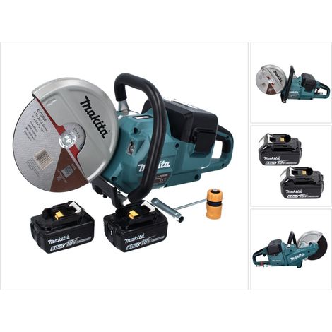 Makita DCE 090 G2X1 Akku Trennschleifer 36 V ( 2x 18 V ) 230 mm Brushless + 2x Akku 6,0 Ah - ohne Ladegerät