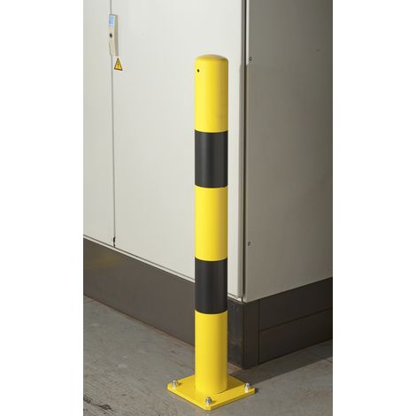 Mottez – Poteau de protection de mur 90cm – B351SD89H90 – Antirouille, pour espaces extérieurs, fixation par chevilles – Résistant aux chocs (1/2)