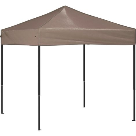 Tente de réception pliable - Tonnelle de jardin - Barnum Taupe 2x2 m fr11319 - Maison La Vie (1/5)