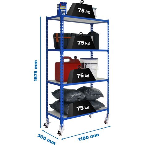 Simonrack Mobile Metallregal Blau 1573x1110x310 mm