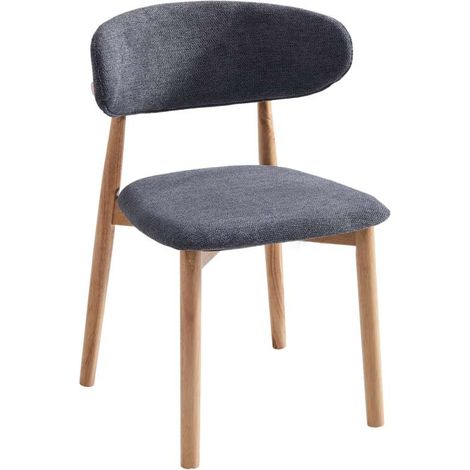 Pack de 2 sillas para cocina o comedor Vera tapizado textil gris/natural,79cm(alto) 48cm(ancho) 45cm(largo) (1/4)