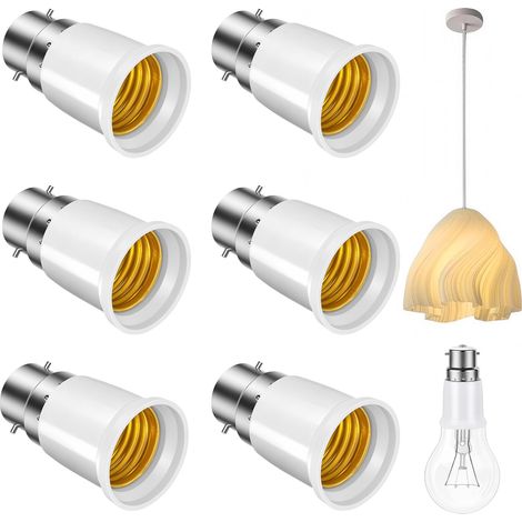 6 Pièces Adaptateur B22 e E27, Convertisseur de Douille (1/5)