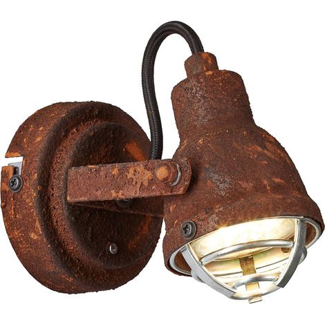 BRILLIANT Lampe Bente Wandspot rostfarbend 1x PAR51, GU10, 4W, geeignet für Reflektorlampen (nicht enthalten) Kopf schwenkbar (1/4)
