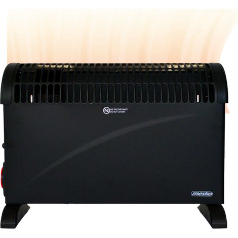 Mesko MS 7741b Convecteur avec minuterie et ventilateur Turbo - 3 niveaux de puissance : 750W, 1250W, 2000W - Noir (1/8)