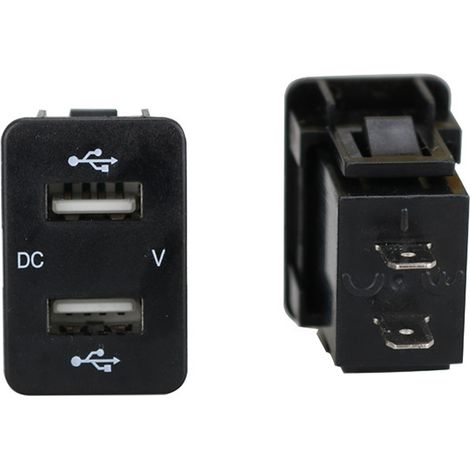 Prise double USB pour voiture, sortie 4,2 A 5 V, câble de 60 cm, puce intelligente, chargeur USB haute vitesse, verte (1/3)