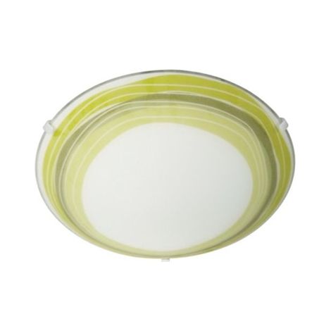 TRUDY Vetro Decoro Righe Verdi - Diam. 30 cm