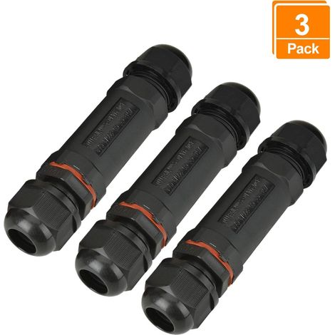 MINKUROW Ip66 Scatola Di Giunzione Impermeabile [Pressacavo M20 9 Mm - 14 Mm] Scatola Di Derivazione Grossolana A 3 Vie Cavo Di Messa A Terra Scatola Di Distribuzione Dell'alimentazione Esterna Nera [ (1/5)