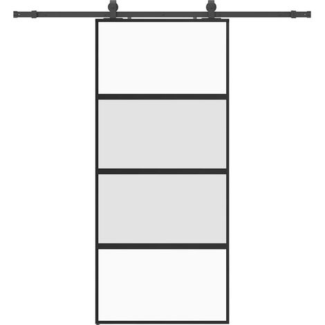 Maison Exclusive - Puerta corredera con herrajes negro 90x205 cm