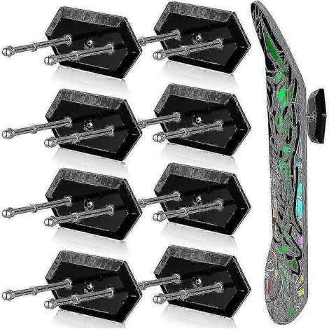 Lot de 8 supports muraux pour skateboard avec vis, support flottant pour skateboard, support de suspension pour skateboard, le meilleur (1/4)