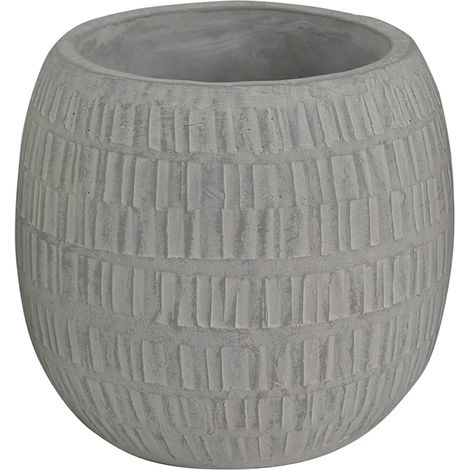 Vaso tondo basso da esterno in fibra di argilla 23x23x19 cm Gladiolo