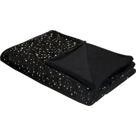 Kuscheldecke ALAZEYA 130 x 180 cm Schwarz