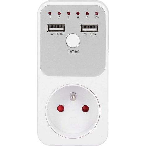 Minuterie de sortie, prise programmable USB 180260 V, compte à rebours numérique intelligent pour chargeur téléphone ordinateur, prise de sécurité